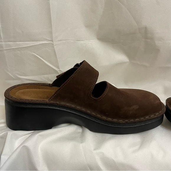 NAOT Women’s Brown Leather Slip On Mary Jane Platform Clog Size 37 - Picture 6 of 12